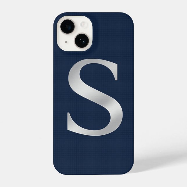 “Deep Navy Phone Cover with Center trendy iPhone Hülle (Rückseite)
