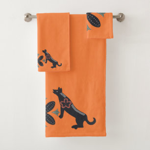 Deep Orange und skandinavisches Design Badhandtuch Set