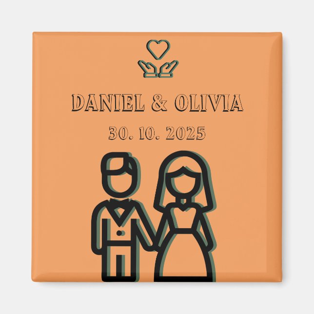 Deep Orange Wedding Magnet (Vorne)