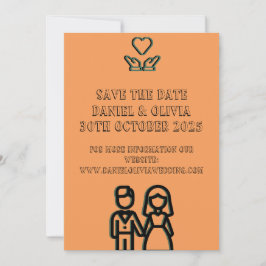 Deep Orange Wedding Save The Date