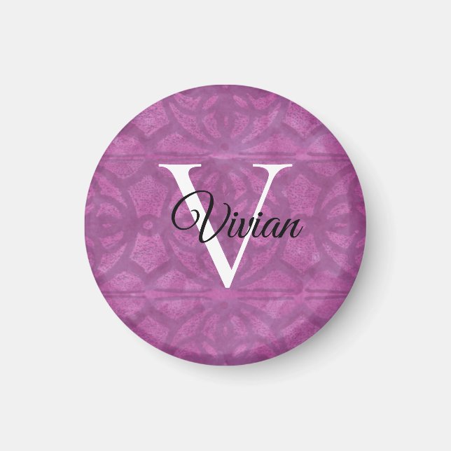 Deep Orchid Lila Watercolor Magnet (Vorne)