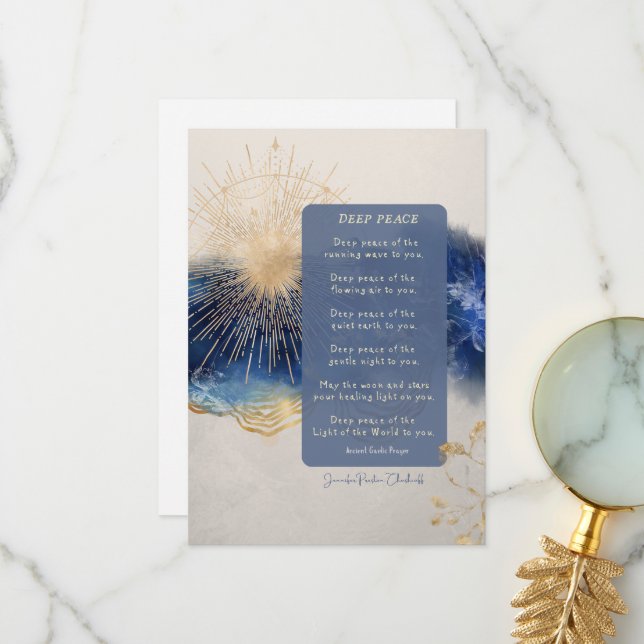 Deep Peace Irish / Alcient Gaelic Segen Wohnung Dankeskarte (Vorderseite/Rückseite Beispiel)