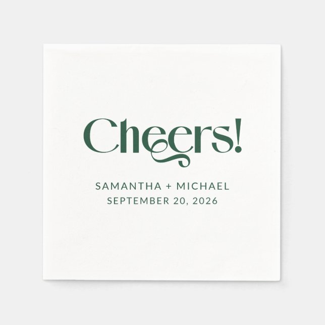 Deep Pine Decorative Serif 2 Hochzeit Cheers Serviette (Vorderseite)