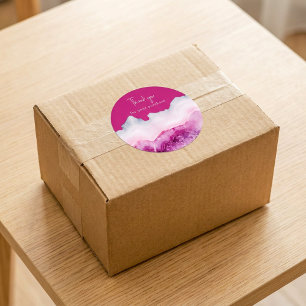 Deep Pink Agate Vielen Dank für Ihren Kauf Runder Aufkleber
