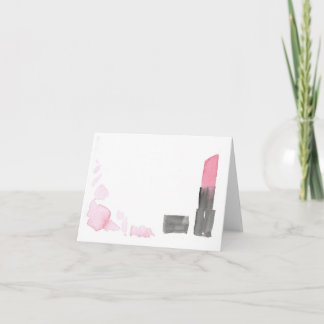 Deep-Pink-Aquarellfarben-Lipstick-Karte Karte