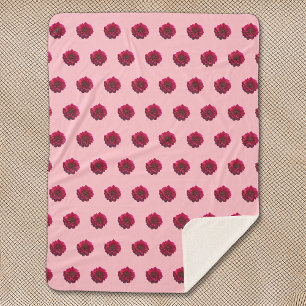 Deep Pink Dahlia Blume Nahtloses Muster auf Sherpadecke