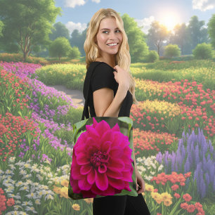 Deep Pink Dahlia Blume Tote Bag