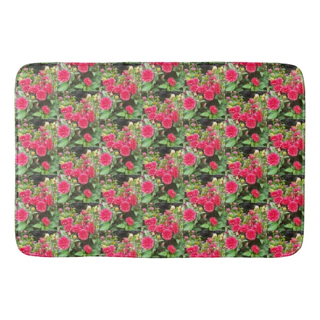 Deep Pink Dahlias Bath Mat Badematte (Vorderseite)
