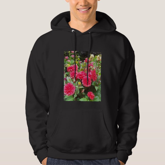 Deep Pink Dahlias Hoodie (Vorderseite)