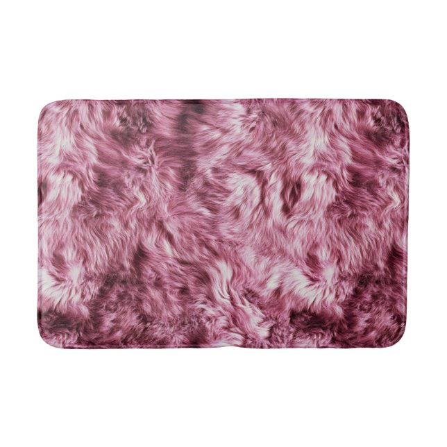 Deep Pink Fake Fur Badematte (Vorderseite)