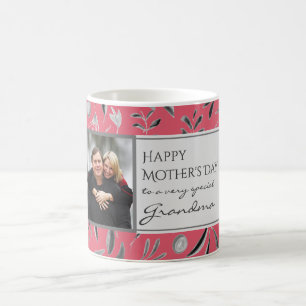 DEEP PINK Floral Custom GRANDMA Foto Kaffeetasse