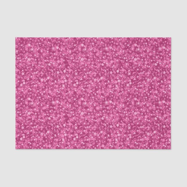 Deep Pink Imitate Glitzer & Glitzern Muster Seidenpapier (Vorderseite)