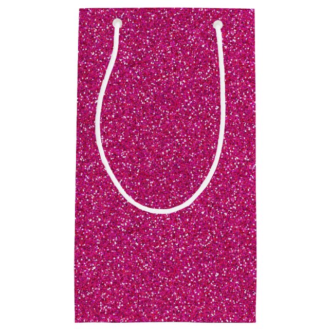 Deep Pink Sparkle Glitzer Geschenktasche Kleine Geschenktüte (Vorderseite)