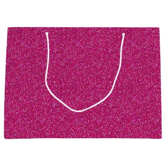 Deep Pink Sparkle Glitzer Große Geschenktasche Große Geschenktüte (Vorderseite)