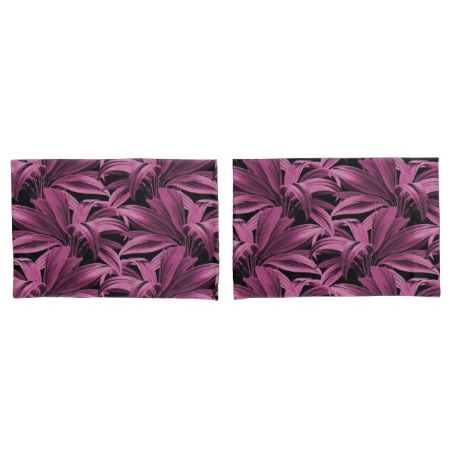 Deep Pink Tropical Palm Kissenbezug (Vorderseite-Set)