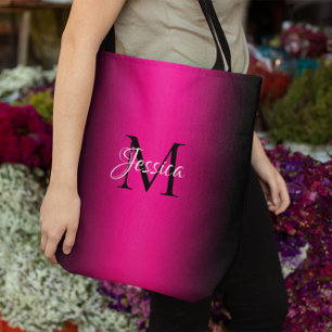 Deep Pink und Black Ombre Elegante Monogram