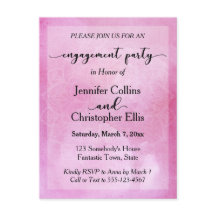 Deep Pink Watercolor Mandala Engagement Party
