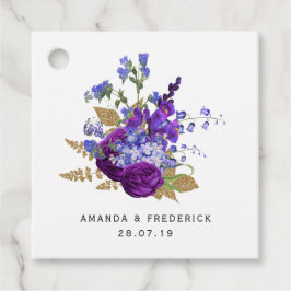 Deep Plum Lila und Gold Wedding Geschenkanhänger