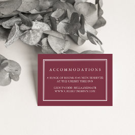 Deep Plum Wedding Hotel Unterkunftskarten Begleitkarte