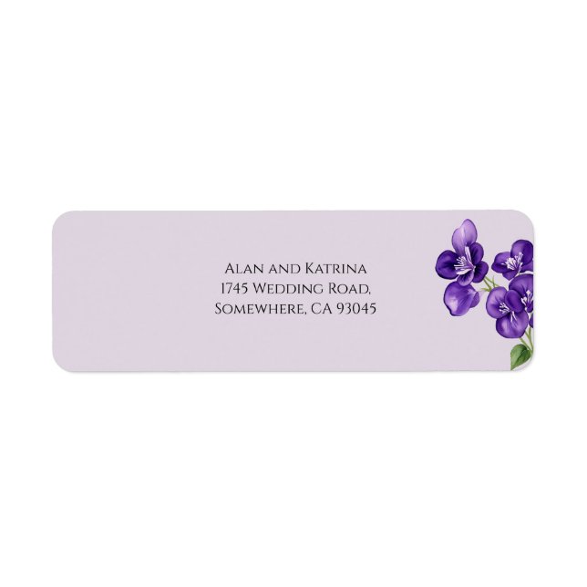 Deep Purple Violets Rücksendeetikett (Vorne)