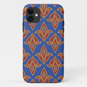 Deep Red and Blue Fleur-de-Lys Gold-Effekt-Kontur Case-Mate iPhone Hülle
