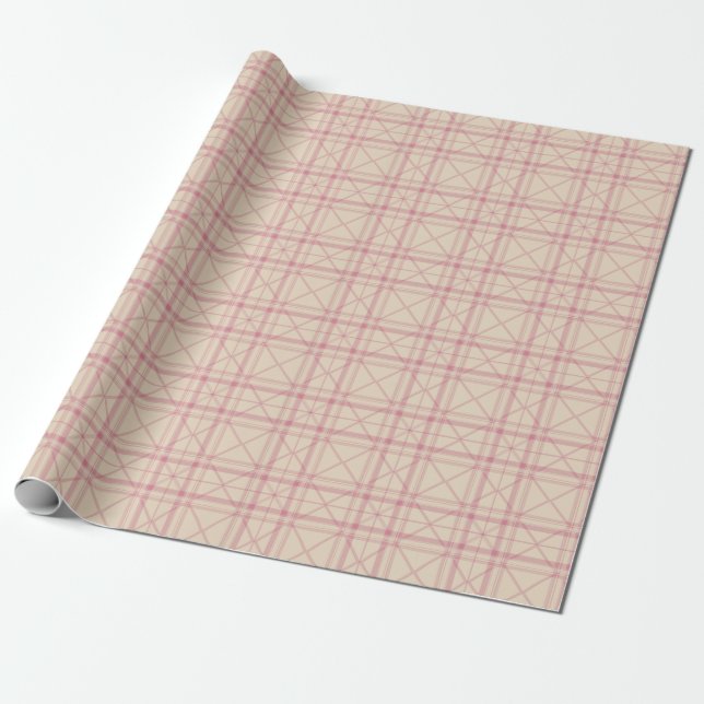 Deep Red and Charcoal Traditioneller Tartan Geschenkpapier (Ungerollt)