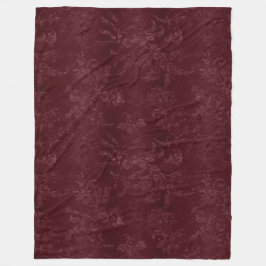 Deep Red Burgundy Floral Christmas Fleecedecke