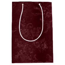 Deep Red Burgundy Floral