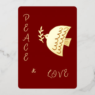 Deep Red, Butter Yellow & Gold Weihnachten Folien Feiertagskarte