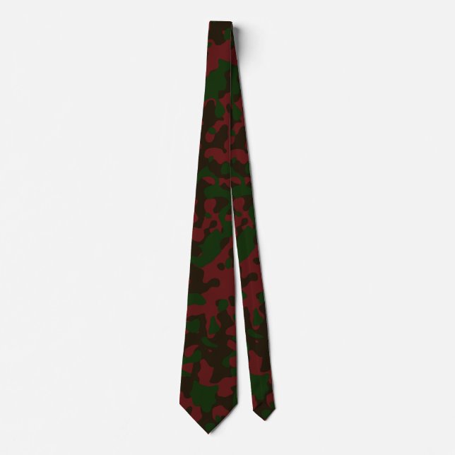 Deep Red Camouflage in Dunkelgrün und Schwarz Krawatte (Vorderseite)