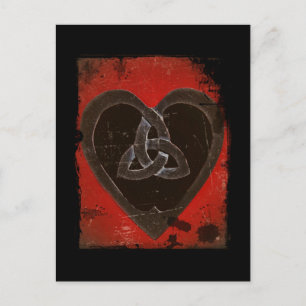 Deep Red Celtic Heart Postkarte