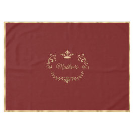 Deep Red Crown Wappen Personalisiert Tischdecke
