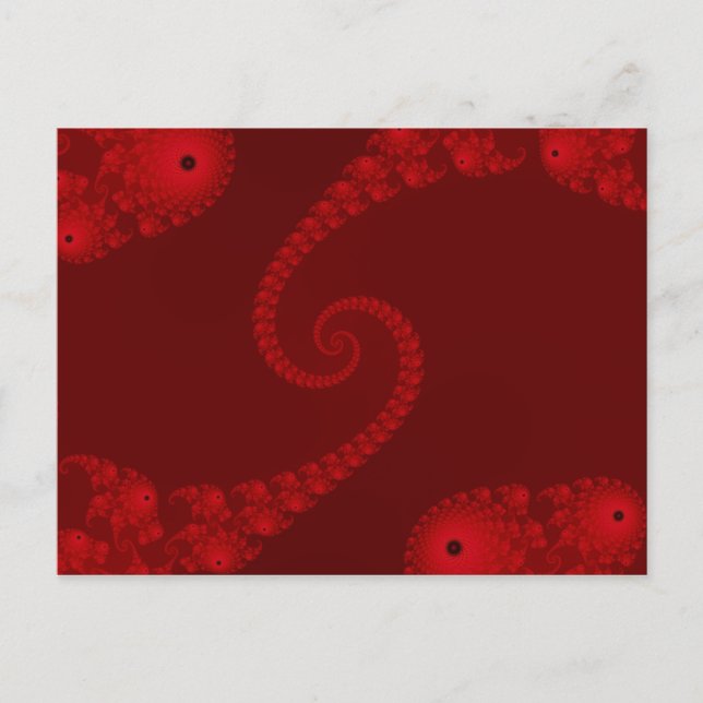 Deep Red Double Spiral Postcard Postkarte (Vorderseite)