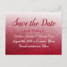 Deep Red Fade Bubbles Save the Date Postcard Postkarte