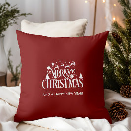 Deep Red Frohe Weihnachten Kissen