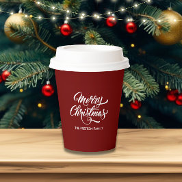Deep Red Frohe Weihnachten Pappbecher