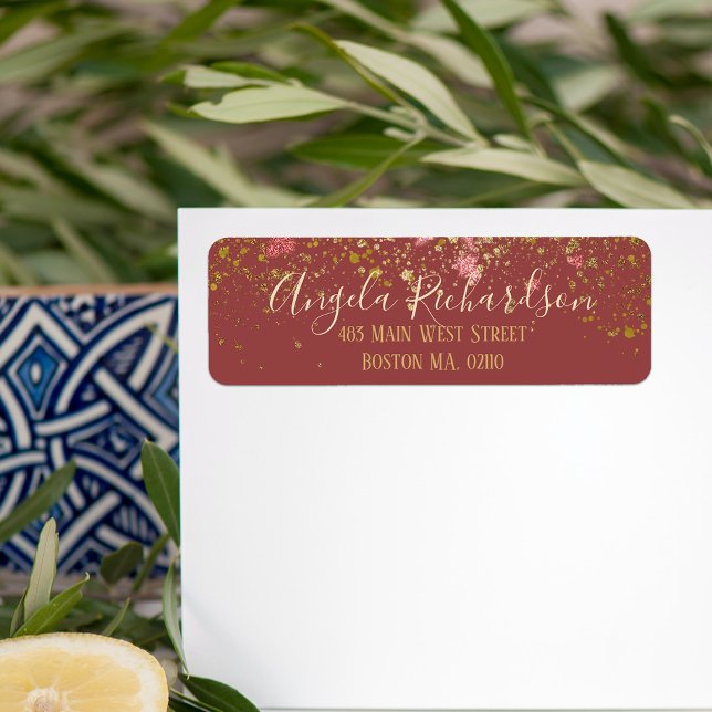 Deep Red Gold Glitzern Paint Spritzers Holiday (Von Creator hochgeladen)