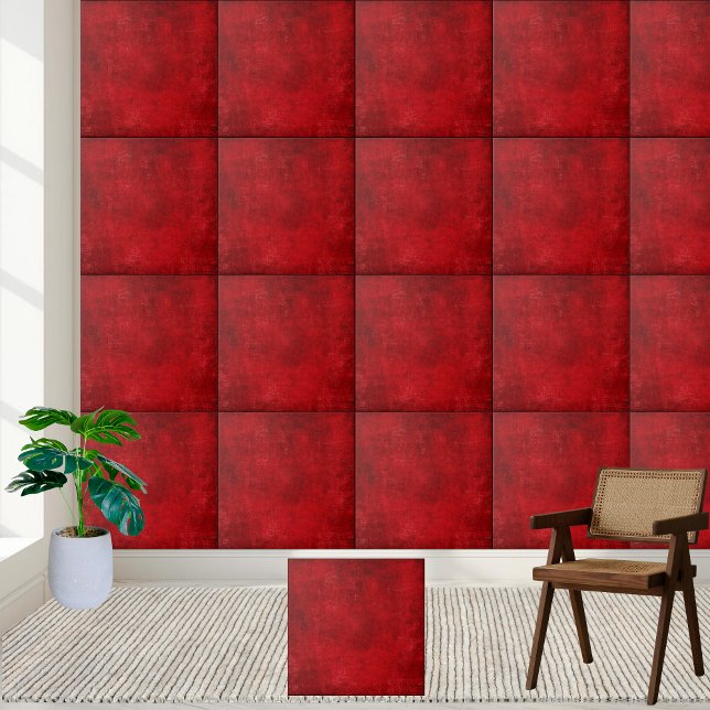 Deep Red Grunge Texture Keramik Tile Fliese (Deep Red Grunge Texture Ceramic Tile)