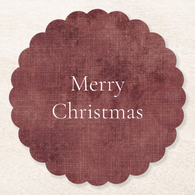 Deep Red Imitats Linen (Leinenlook) Untersetzer (Vorderseite)