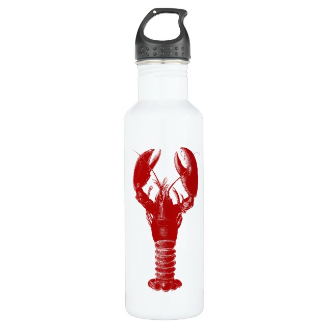 Deep Red Lobster Edelstahlflasche (Vorderseite)