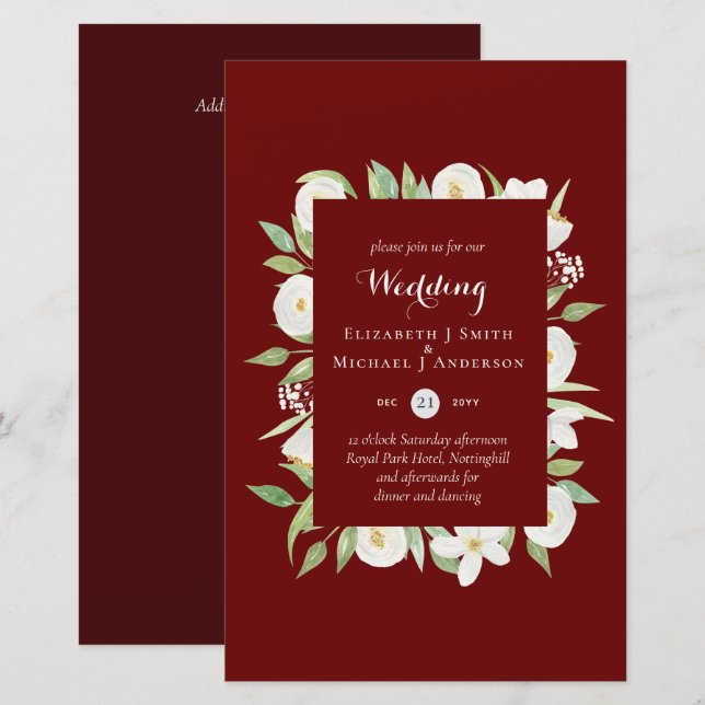 Deep Red Magnolia Budget Wedites A9 (Vorne/Hinten)