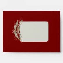 Deep Red mit Gold Leaf Weihnachtsumschlag