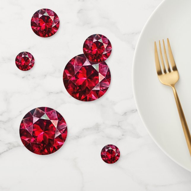 Deep Red Ruby Gem Muster Konfetti (Gruppe)