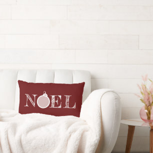 Deep Red Rustic Weihnachten Typografie Weihnachten Lendenkissen
