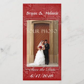 Deep Red Save the Date Wedding Foto Card