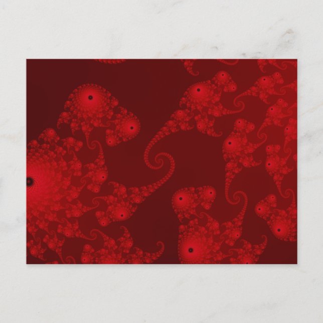 Deep Red Seepferd Herd Postcard Postkarte (Vorderseite)