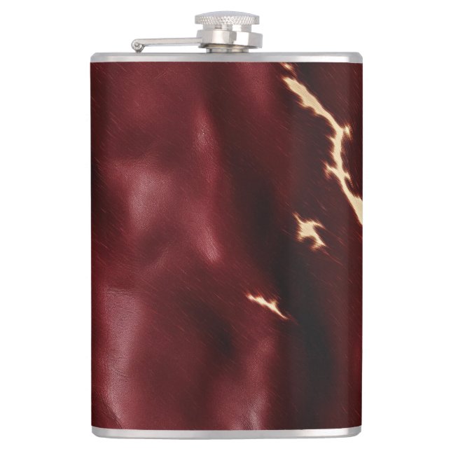 Deep Red Südwest Cowhide Flachmann (Vorderseite)