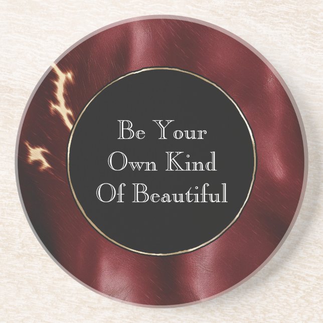 Deep Red Südwest Cowhide Getränkeuntersetzer (Vorne)