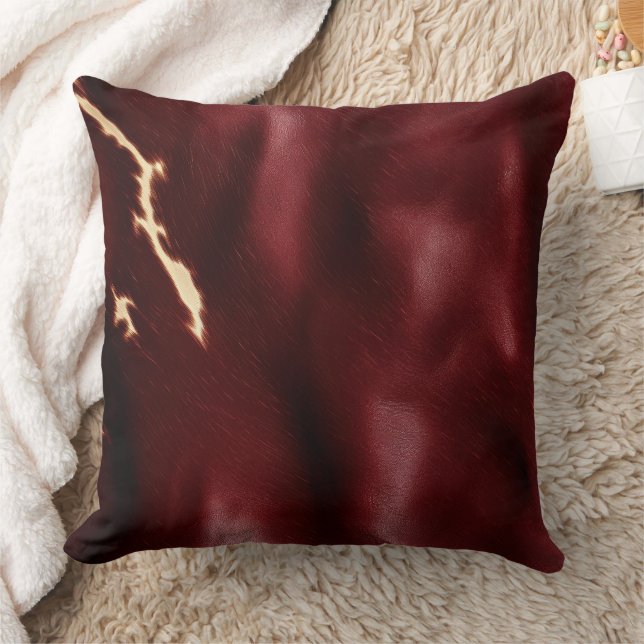 Deep Red Südwest Cowhide Kissen (Decke)