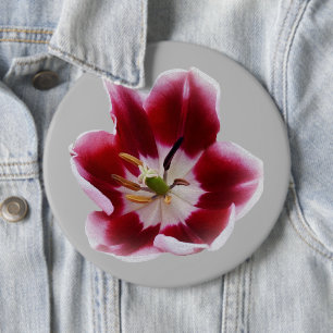 Deep Red Tullip Button